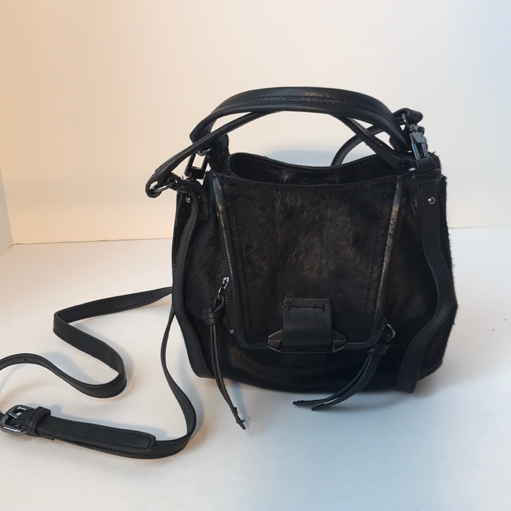 Small Kooba Black Hair Calf Cross-Body Bag